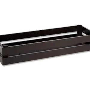 Schneller Versand - Wendebox GN 2/4, 55.5 x 18.5 cm, SUPERBOX, Höhe 10.5 cm, Schwarz, Holz, Akazienholz, stapelbar, als Buffet-Box , sowie GN-Platten einsetzbar