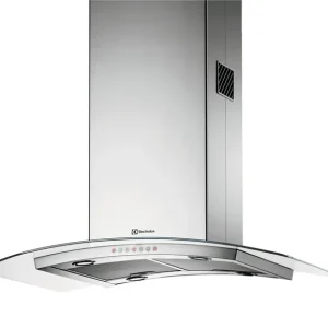 Aktion nur für kurze Zeit - ELECTROLUX IHGL9041CN Design-Inselhaube mit Glasschirm, Abluft, Umluft, 90cm, Chrom