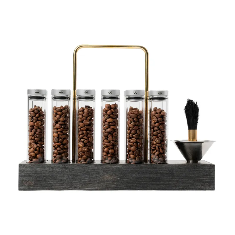 Aktionsangebot - Weber Workshops Bean Cellar – 12er Single-Dosing-Set in schwarz geflammter Eiche